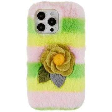 Capa de TPU 3D Plush Inverno peludo para iPhone 14 Pro