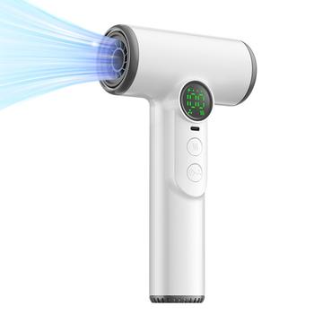 Secador de cabelo sem fios com 100 velocidades de arrefecimento/aquecimento, ecrã inteligente - Branco