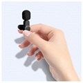 Microfone de Clipe para Smartphone / Lavalier sem Fios - USB-C - Preto
