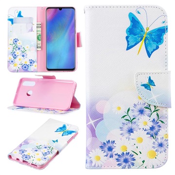Bolsa Tipo Carteira Wonder Series para Huawei P30 Lite - Borboleta Azul