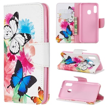 Bolsa tipo Carteira Wonder Series para Samsung Galaxy A20e - Borboletas