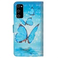 Bolsa Tipo Carteira Wonder Series para Samsung Galaxy S20 FE - Borboleta Azul