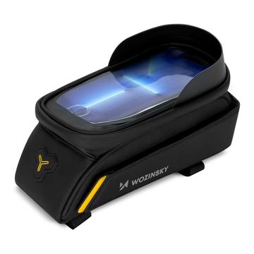 Wozinsky WBB25BK Bolsa impermeável para quadro de bicicleta com capa para telemóvel - 6.7" - Preto