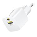 Carregador de parede de porta dupla Wozinsky WWCEAC 33W GaN - USB-A, USB-C - Branco