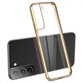 Capa Galvanizada X-Level para Samsung Galaxy S22 5G - Dourado / Transparente