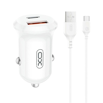 Carregador de automóvel de porta dupla XO CC69 30W com cabo USB-C