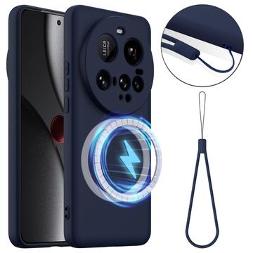 Capa de silicone líquido para Xiaomi 15 Ultra - Compatível com MagSafe - Azul Escuro