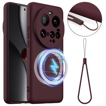 Capa de silicone líquido para Xiaomi 15 Ultra - Compatível com MagSafe - Vinho Vermelho