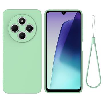 Capa de silicone líquido com correia de mão para Xiaomi 15 Ultra - Verde