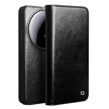 Capa de Pele Tipo Carteira Qialino Classic para Xiaomi 15 Ultra - Preto