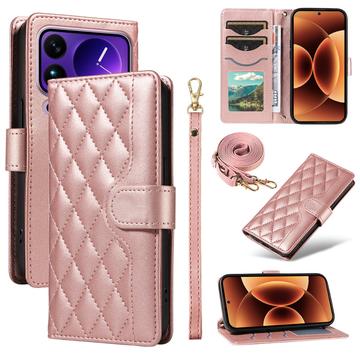 Capa de carteira acolchoada luxuosa para Xiaomi 17 Pro Max