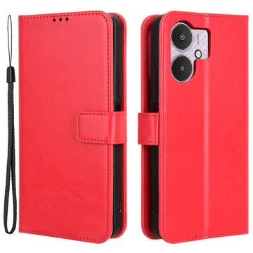 Bolsa Tipo Carteira para Xiaomi Redmi 13C 5G/Poco M6 - Vermelho