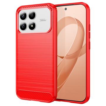 Capa de TPU Escovado para Xiaomi Redmi K90/Poco F8 Pro - Fibra de Carbono