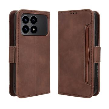 Capa para carteira para Xiaomi Redmi K90/Poco F8 Pro - Castanho