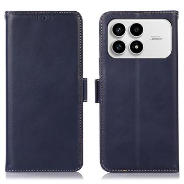Capa de couro para carteira Xiaomi Redmi K90/Poco F8 Pro com RFID - Azul