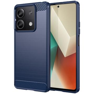 Capa de TPU Escovado para Xiaomi Redmi Note 13 - Fibra de Carbono - Azul