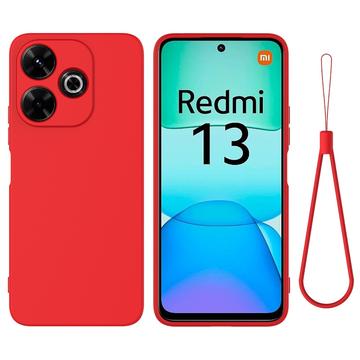 Capa de Silicone Líquido para Xiaomi Redmi Note 13R/Redmi 13/Poco M6 4G - Vermelho