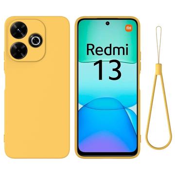 Capa de Silicone Líquido para Xiaomi Redmi Note 13R/Redmi 13/Poco M6 4G - Amarelo