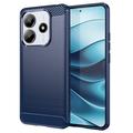 Capa de TPU Escovado para Xiaomi Redmi Note 14 - Fibra de Carbono - Azul