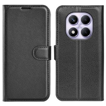 Capa tipo carteira com fecho magnético para Xiaomi Redmi Note 14 Pro 4G - Preto