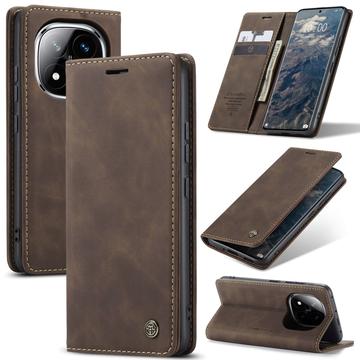 Bolsa Tipo Carteira Caseme 013 Series para Xiaomi Redmi Note 14 Pro 5G/14 Pro+ 5G/Poco X7 - Café