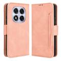 Capa para carteira para Xiaomi Redmi Note 14 Pro 5G/14 Pro+ 5G/Poco X7 - Rosa