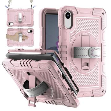 Capa com Alça Heavy Duty 360 para Xiaomi Redmi Pad 2 - Cor-de-Rosa Dourado