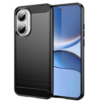 Capa de TPU Escovado para Xiaomi Redmi Turbo 4 Pro - Fibra de Carbono - Preto