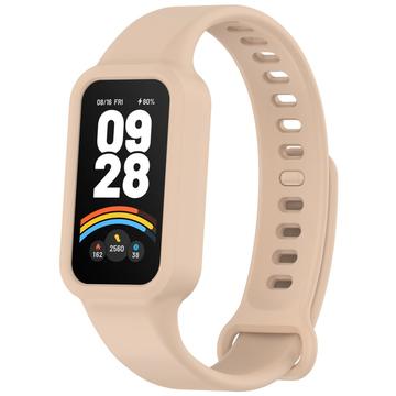 Bracelete de Substituição em Silicone com Moldura Integrada para Xiaomi Smart Band 9 Active/Redmi Band 3 - Cor-de-Rosa