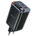 Carregador rápido Yesido YC100 67W com cabo USB-C retrátil - Preto