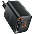 Carregador rápido Yesido YC99 40W com cabo USB-C retrátil - Preto