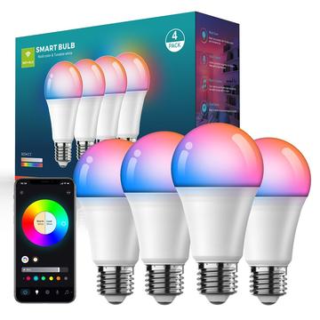 ZJ-BWBL1H-RGBWW-4P 4PCS 10W Lâmpadas inteligentes Bluetooth WiFi 2.4G Voz RGBCW 220V Lâmpadas LED