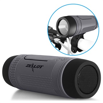 Coluna Bluetooth Multifuncional Zealot S1 6-em-1 - Cinzento Escuro