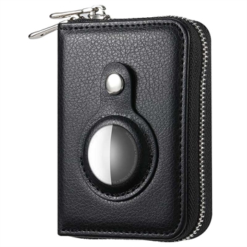 Carteira Zipper com Suporte Apple AirTag 1/2 e RFID - Preto