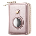 Carteira Zipper com Suporte Apple AirTag 1/2 e RFID - Cor-de-Rosa
