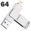 Pen Drive iDiskk OTG - USB Type-A/Lightning - 64GB