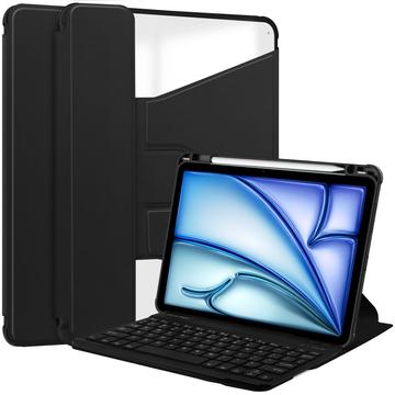 Capa inteligente rotativa 360 para iPad Air 11 2024/2025 com teclado Bluetooth - Preto