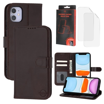 iPhone 11 MyTPhone Capa para carteira em pele CardMate - Castanho escuro