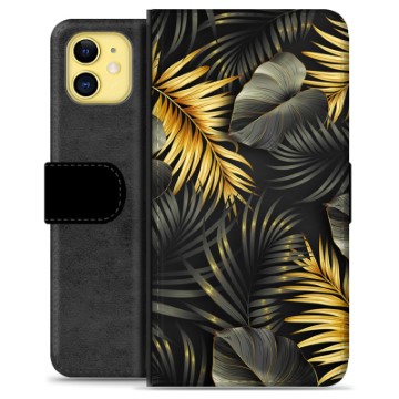 Bolsa tipo Carteira para iPhone 11  - Folhas Douradas
