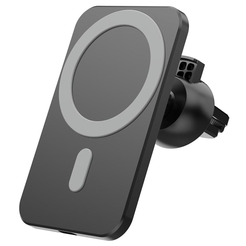 Promate Ventmag-15W Suporte Carregador Sem Fios Qi de Carro para iPhone 12  15W Preto