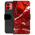 Bolsa tipo Carteira - iPhone 12 mini - Mármore Vermelho