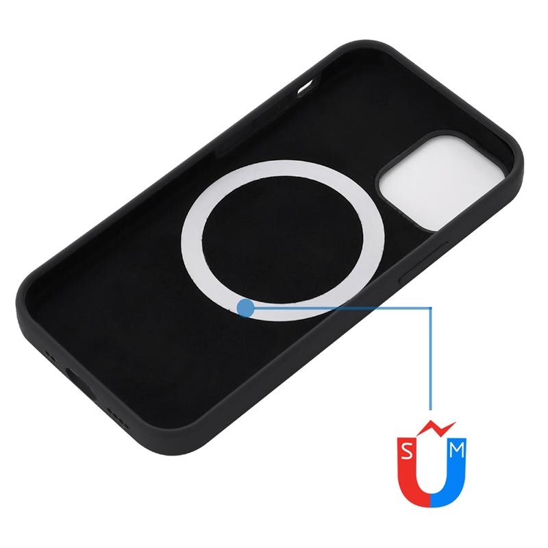 Capa em silicone com MagSafe para iPhone 12