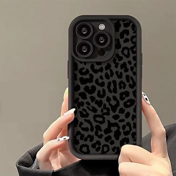 Capa TPU com impressão de leopardo para iPhone 12 Pro Max - Preto