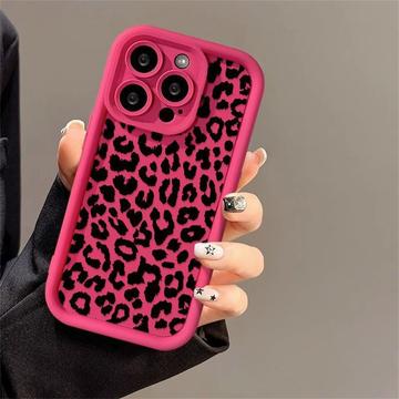 Capa TPU com impressão de leopardo para iPhone 12 Pro Max - Rosa choque