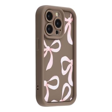 Capa TPU elegante à prova de choque para iPhone 12 Pro Max com rebordos elevados - castanho / laço grande