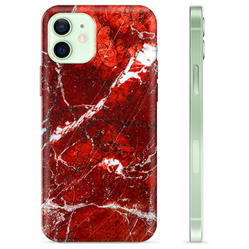 Capa de TPU para iPhone 12  - Mármore Vermelho