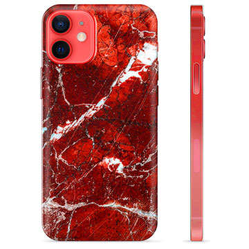 Capa de TPU para iPhone 12 mini  - Mármore Vermelho