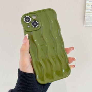 Capa Ondulada Linear 3D para iPhone 13 - Verde