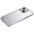 Protecção Lateral em Metal com Traseira em Vidro Temperado para iPhone 13 Mini - Prateado