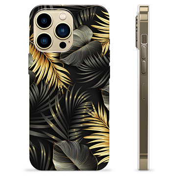 Capa de TPU - iPhone 13 Pro Max - Folhas Douradas